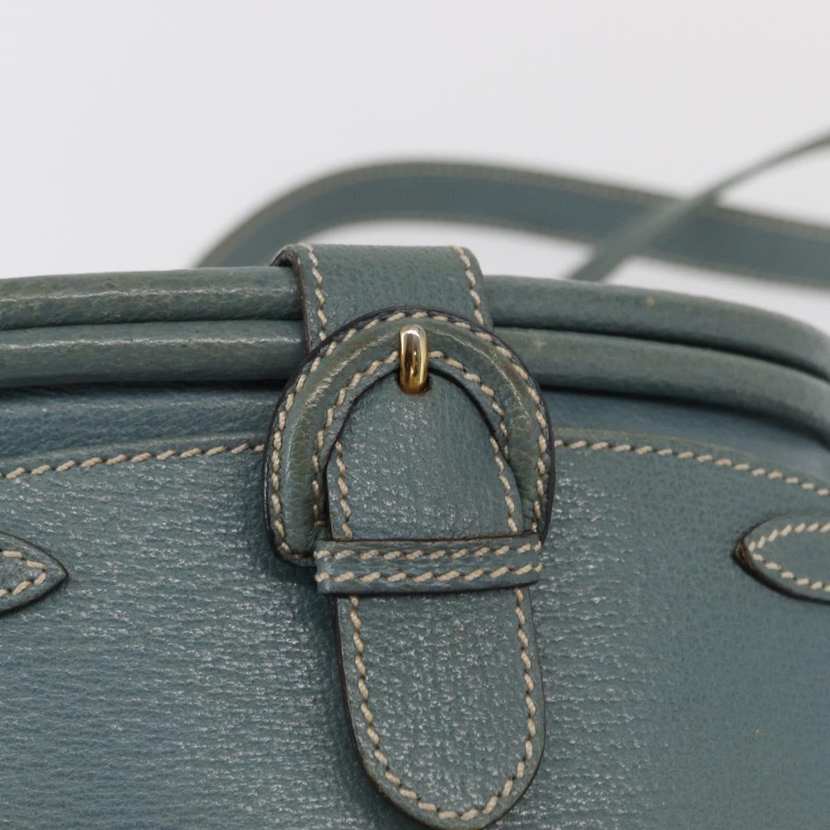 GUCCI Shoulder Bag Leather Blue Gold 001 406 1339 Auth 162763