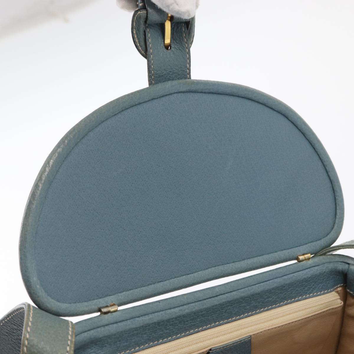 GUCCI Shoulder Bag Leather Blue Gold 001 406 1339 Auth 162763
