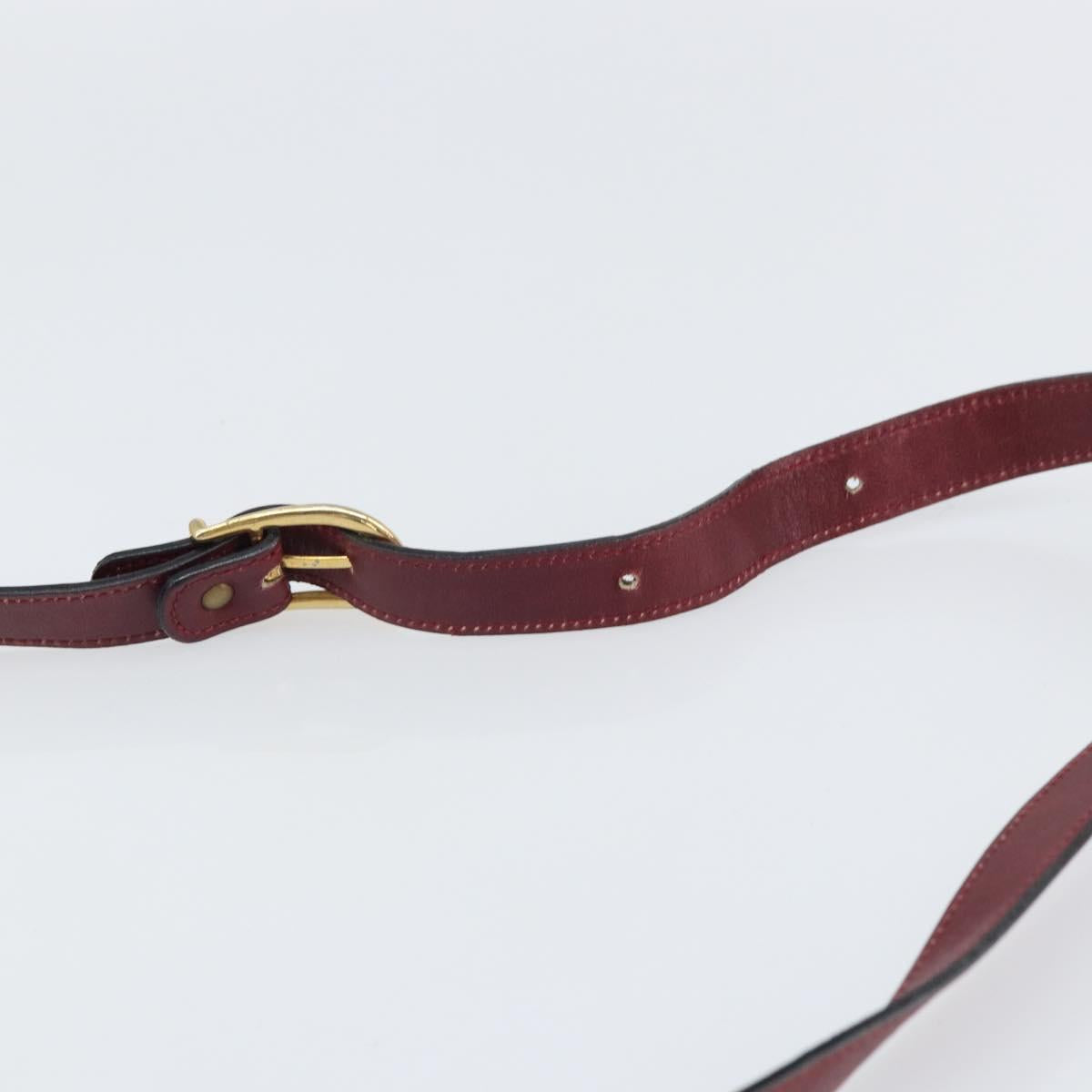 CELINE C Sulky Shoulder Bag Canvas Leather Red Gold Auth 162769