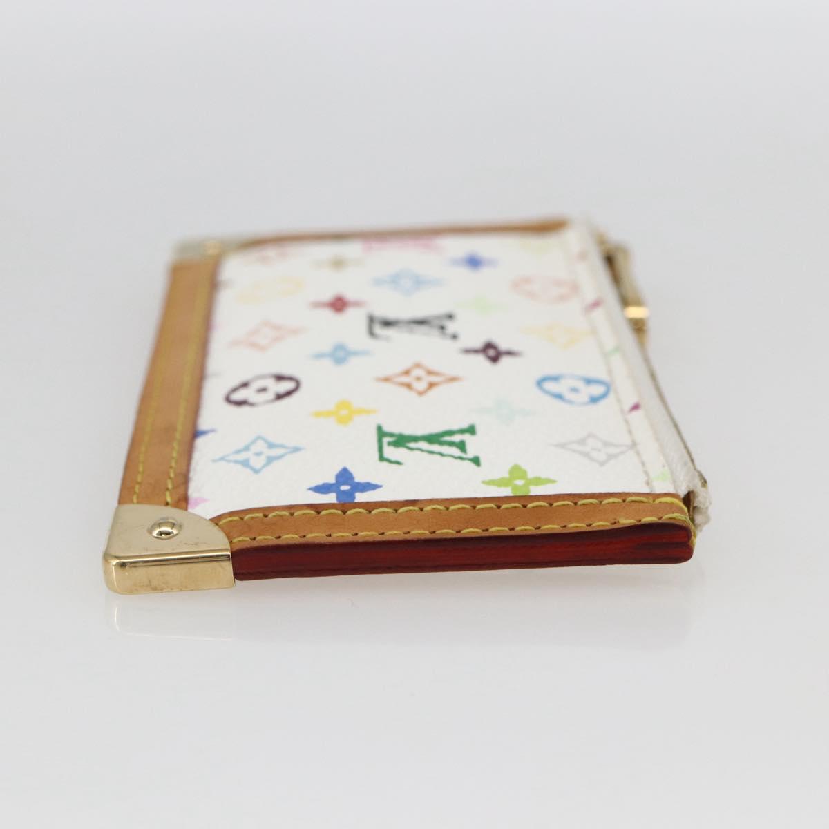 LOUIS VUITTON Multicolor Pochette Cles Coin Purse White M92655 LV Auth 162776V