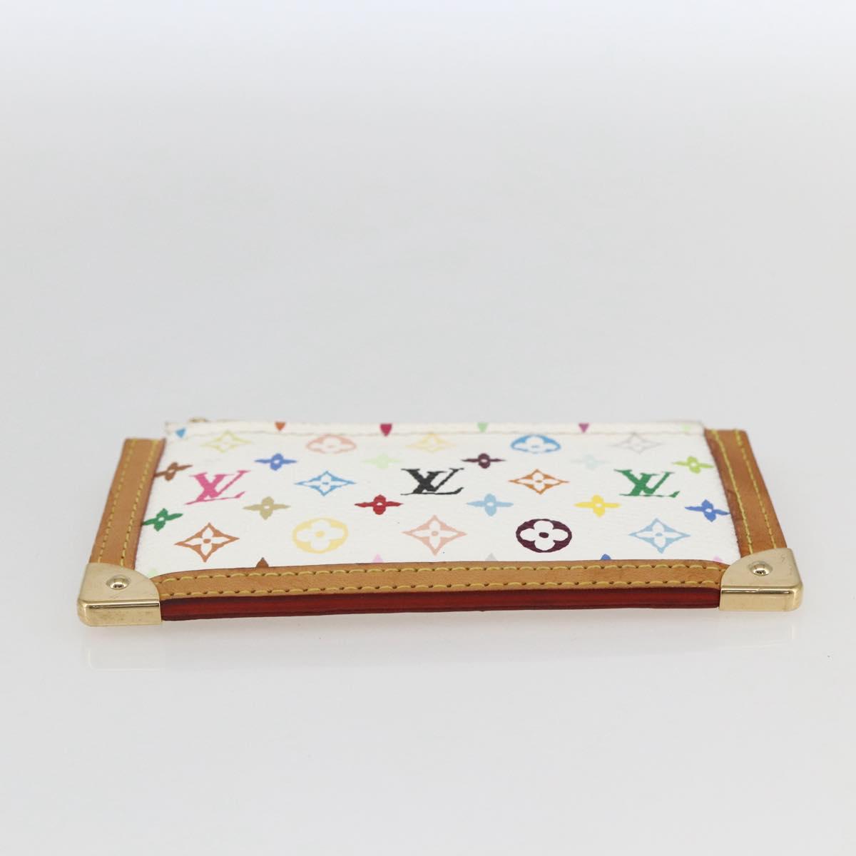 LOUIS VUITTON Multicolor Pochette Cles Coin Purse White M92655 LV Auth 162776V