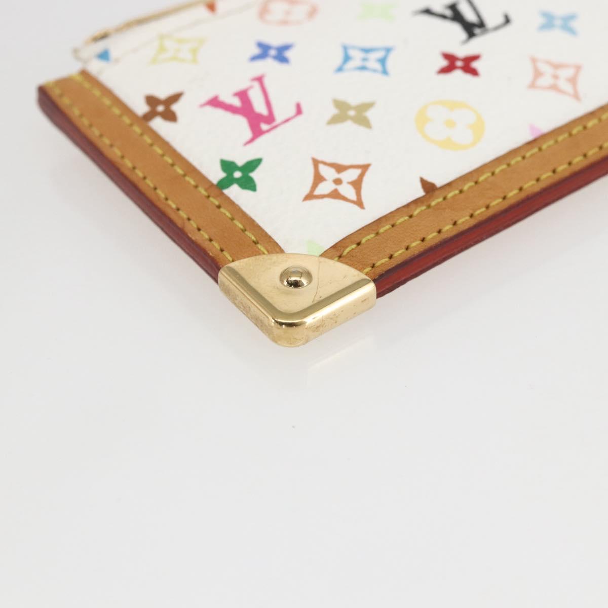 LOUIS VUITTON Multicolor Pochette Cles Coin Purse White M92655 LV Auth 162776V