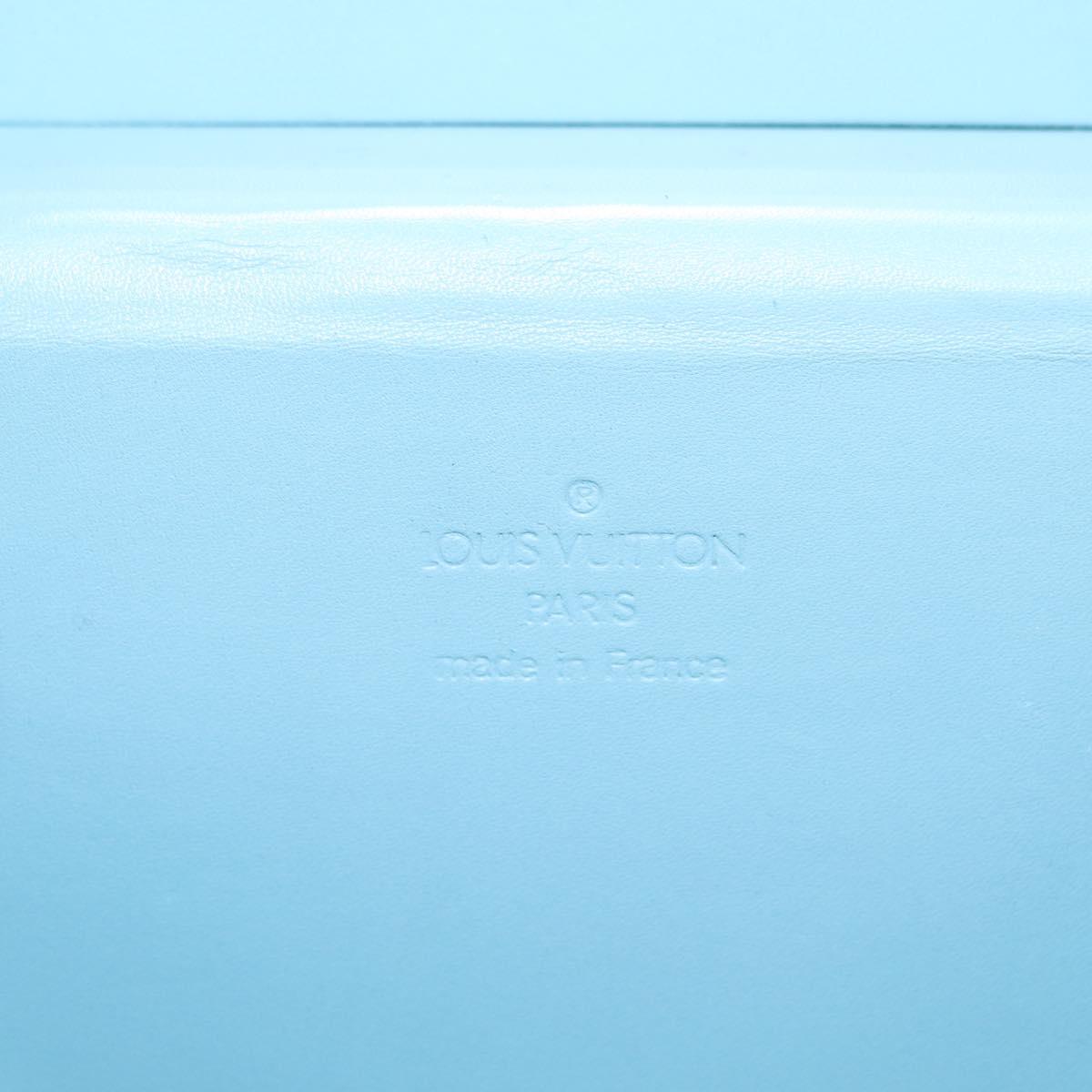 LOUIS VUITTON Monogram Vernis Bleecker Pouch Baby Blue M91003 LV Auth 162777