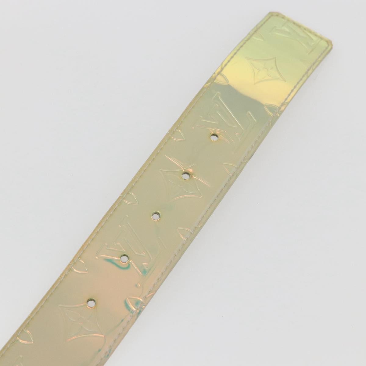 LOUIS VUITTON Monogram Prism Ceinture LV Shape Belt Silver M0219 LV Auth 162778V