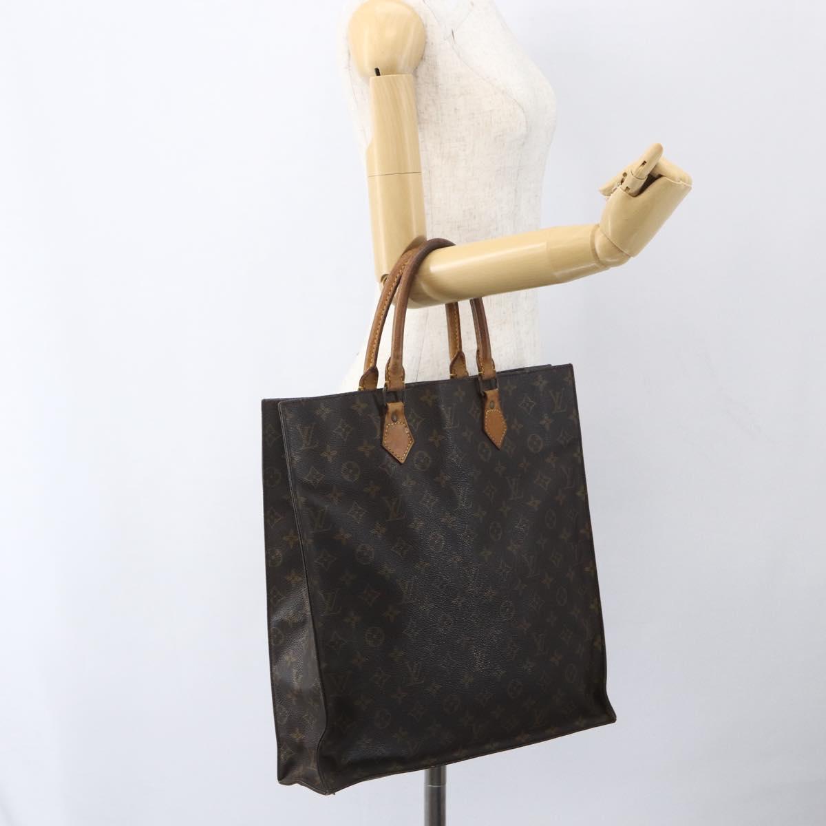 LOUIS VUITTON Monogram Sac Plat Hand Bag M51140 LV Auth 162783