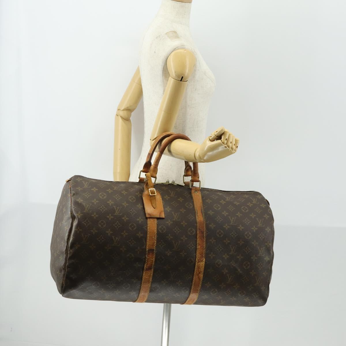 LOUIS VUITTON Monogram Keepall 55 Boston Bag M41424 LV Auth 162807