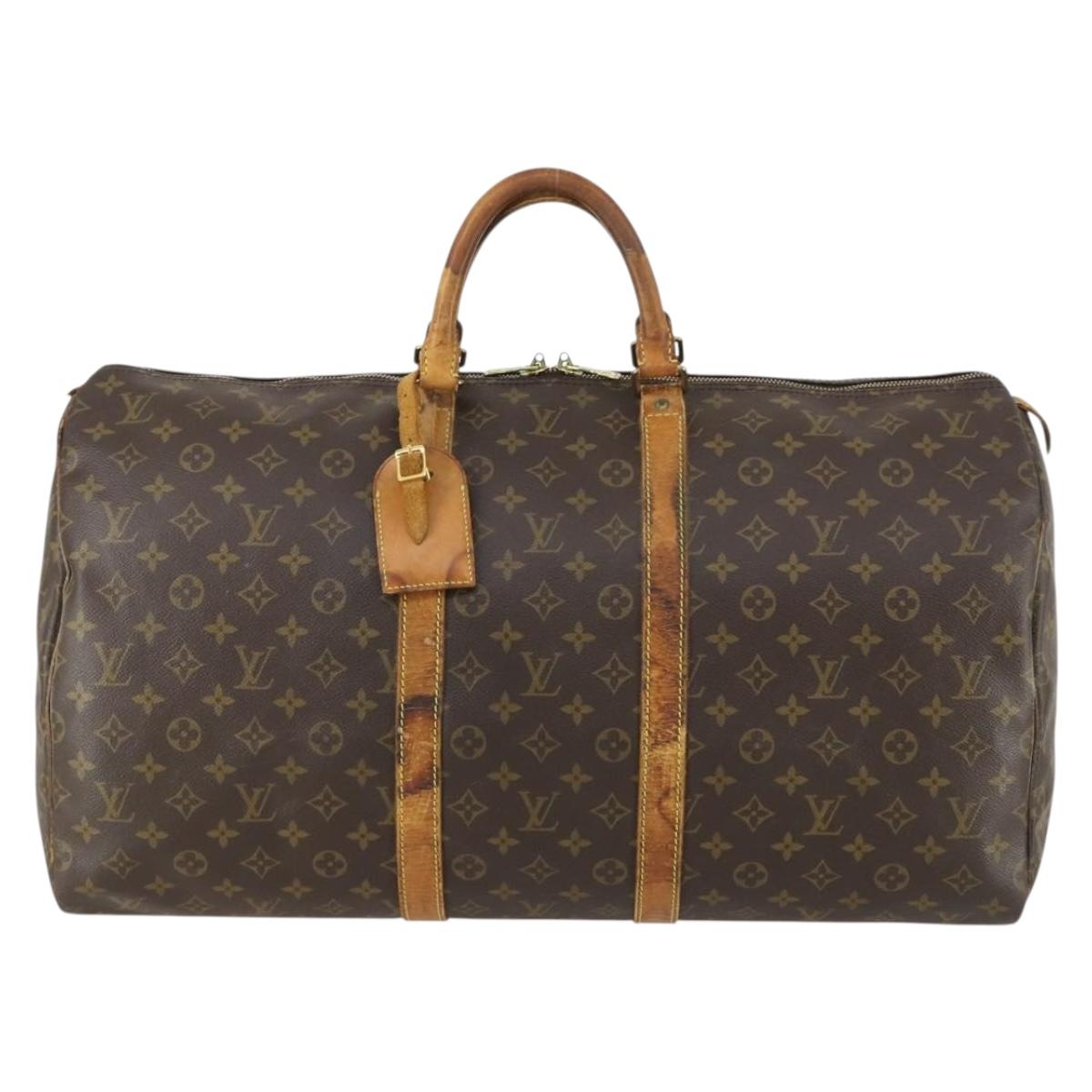 LOUIS VUITTON Monogram Keepall 55 Boston Bag M41424 LV Auth 162807