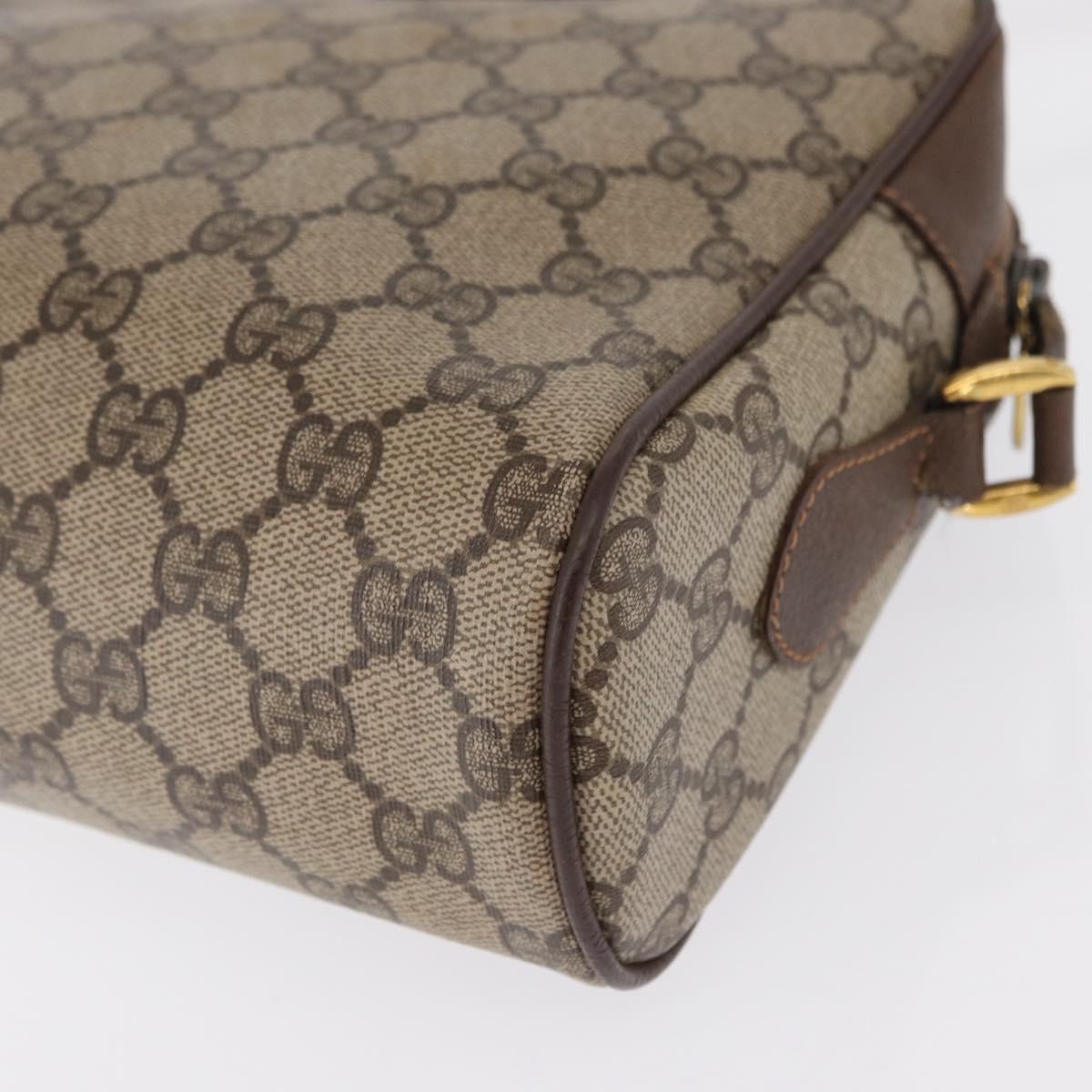 GUCCI GG Supreme Web Sherry Line Bag PVC Beige Gold 56 02 088 Auth 162813