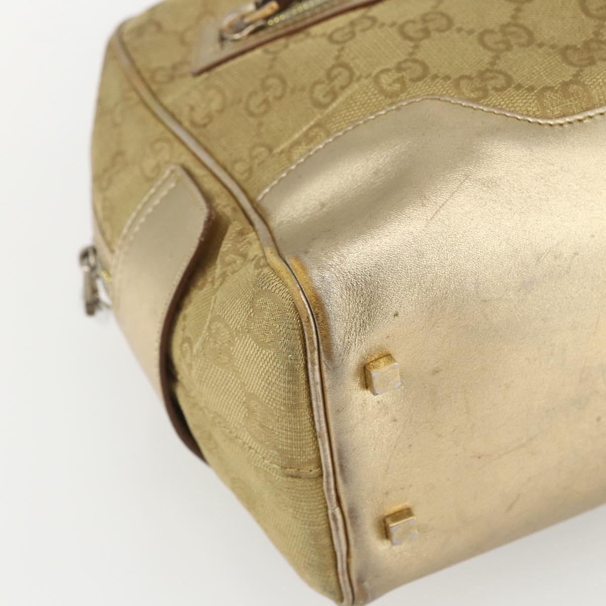 GUCCI GG Canvas Hand Bag Gold Tone 002 1115 Auth 162818