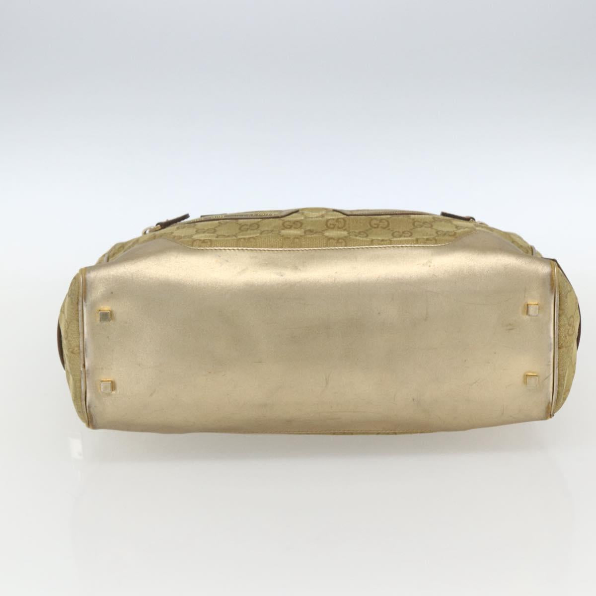 GUCCI GG Canvas Hand Bag Gold Tone 002 1115 Auth 162818
