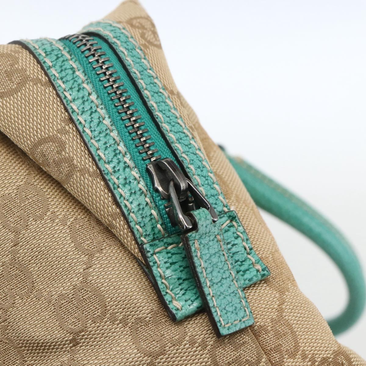 GUCCI GG Canvas Hand Bag Beige Silver 113009 Auth 162819