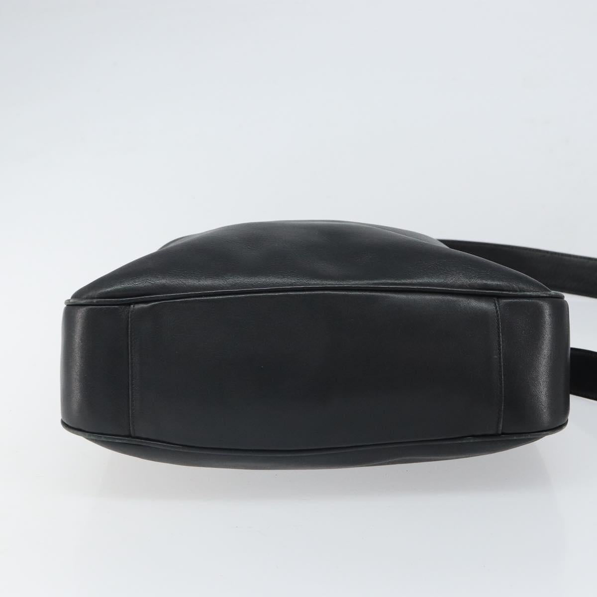 GUCCI Bamboo Hand Bag Leather Black Gold 001 0166 1638 Auth 162820