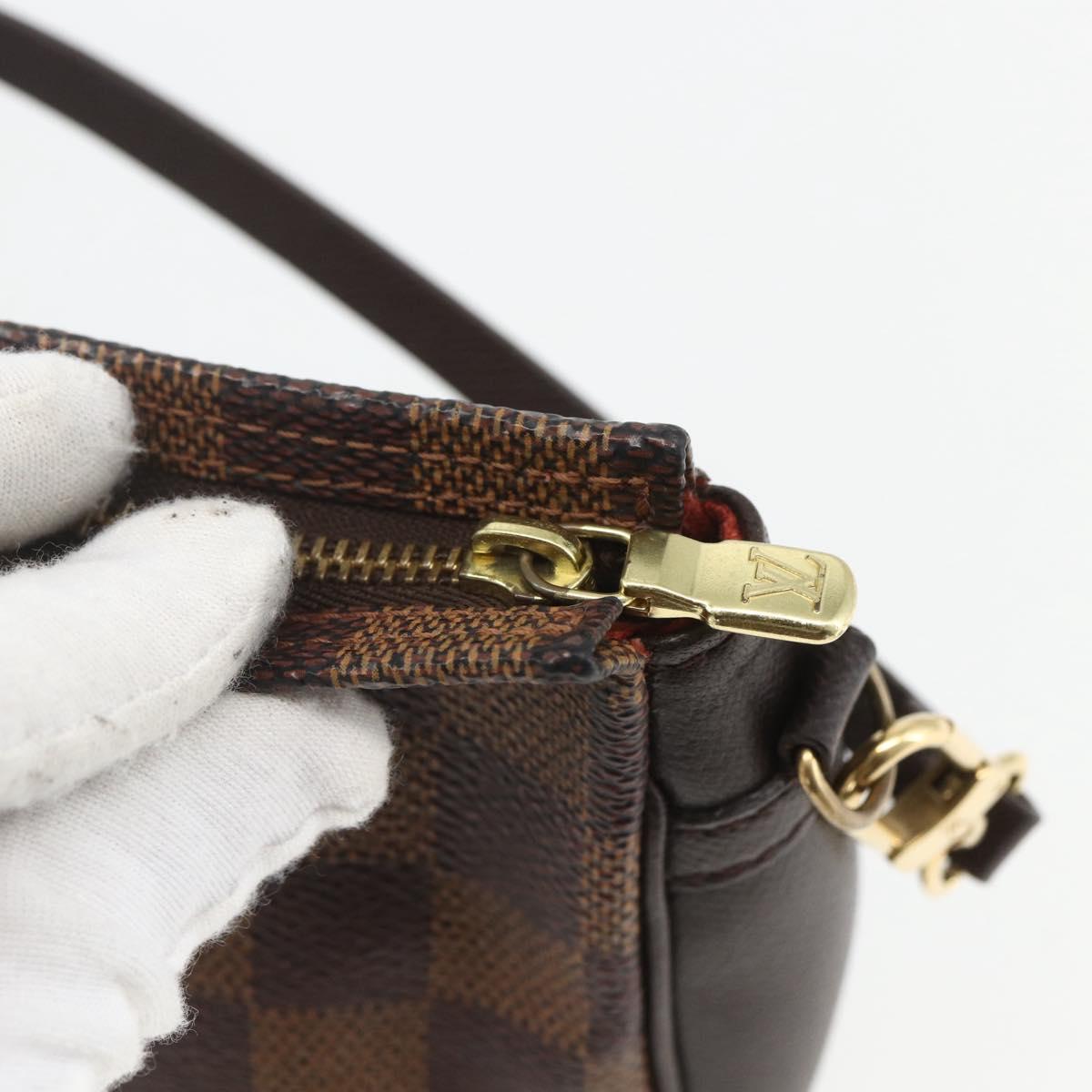LOUIS VUITTON Damier Ebene Trousse Makeup Pouch N51982 LV Auth 162828A