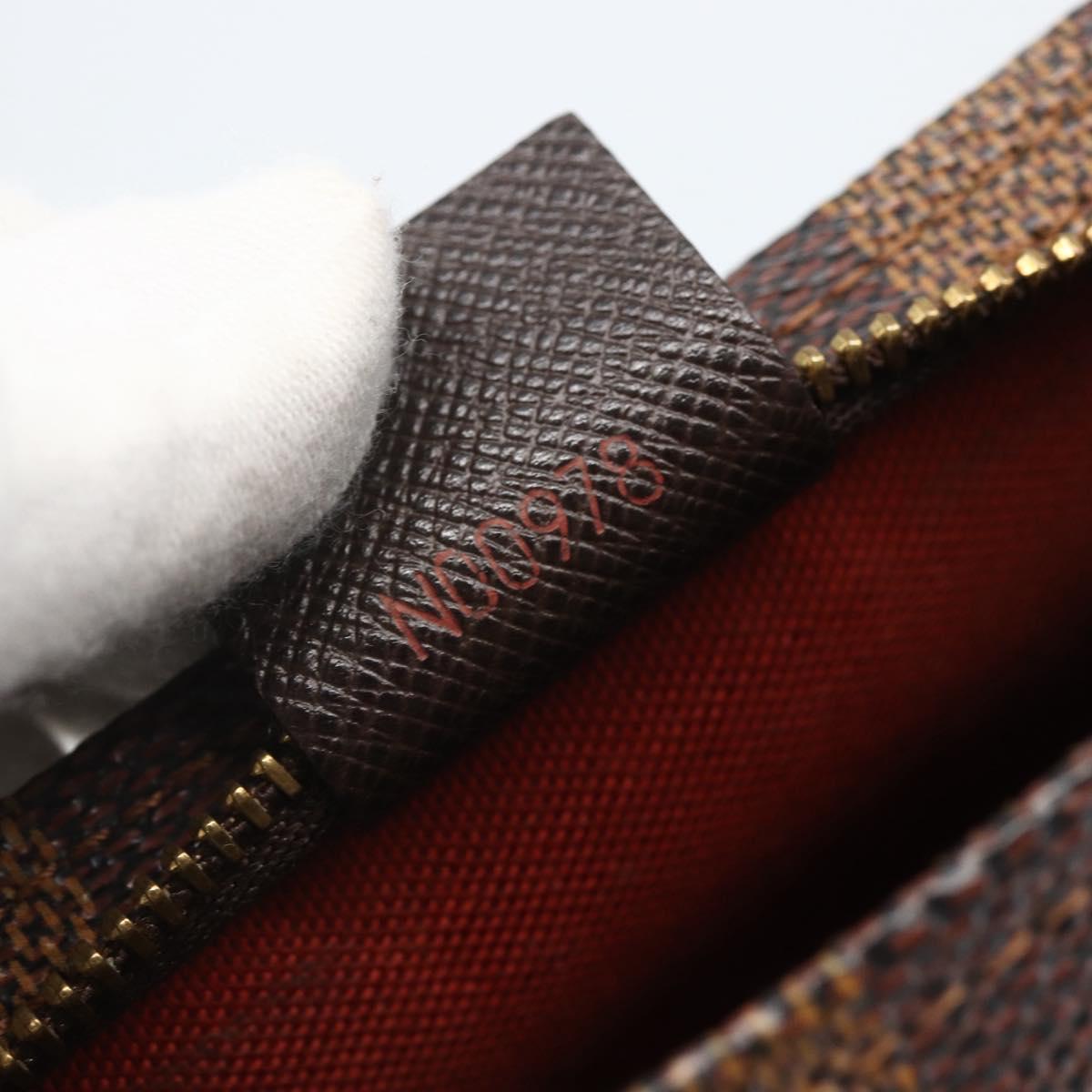 LOUIS VUITTON Damier Ebene Trousse Makeup Pouch N51982 LV Auth 162828A