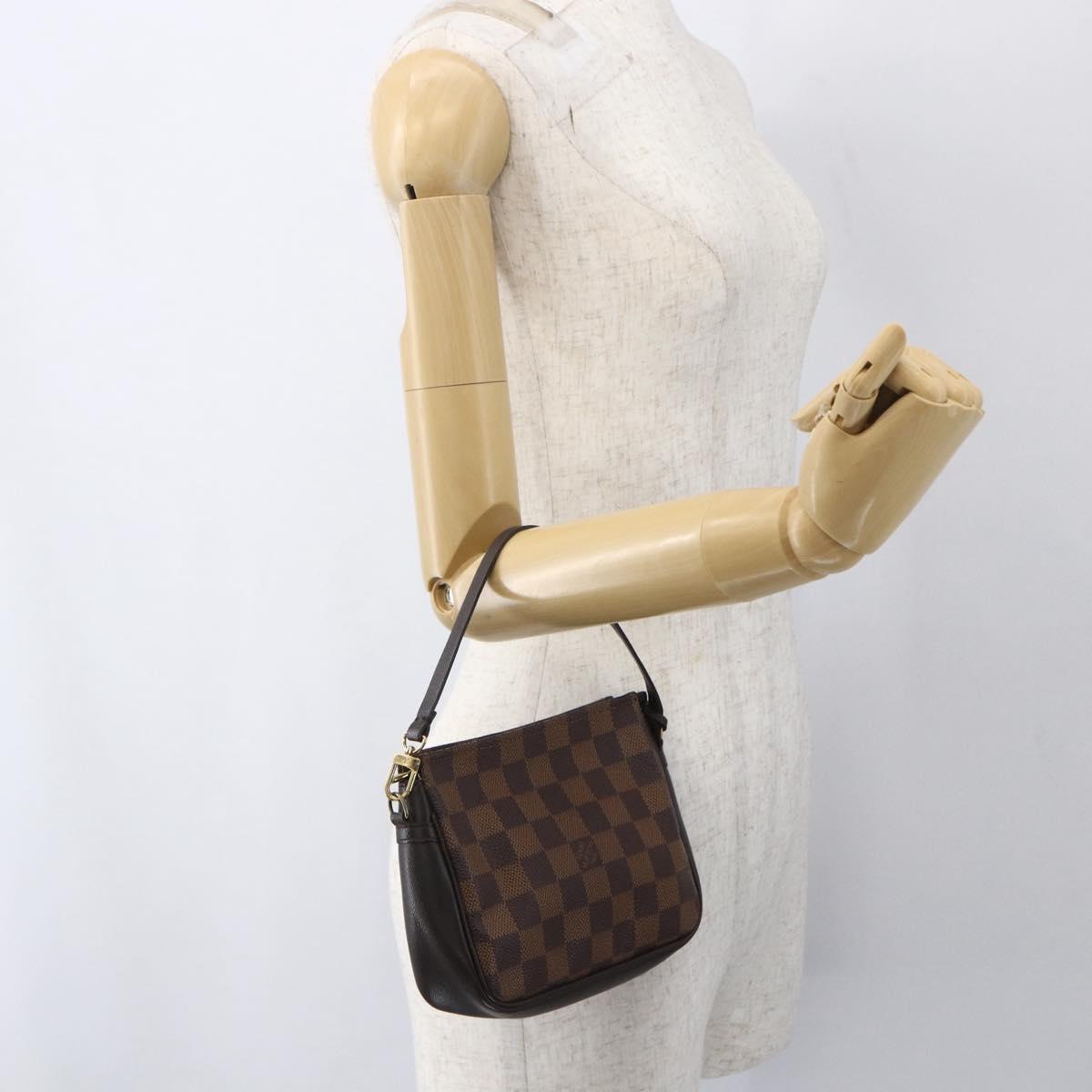 LOUIS VUITTON Damier Ebene Trousse Makeup Pouch N51982 LV Auth 162828A