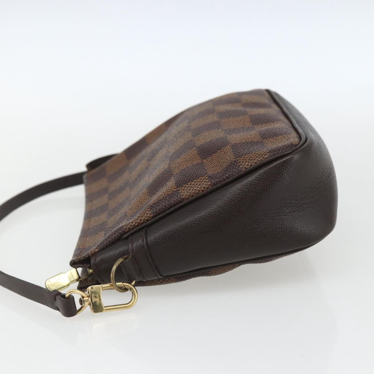 LOUIS VUITTON Damier Ebene Trousse Makeup Pouch N51982 LV Auth 162828A