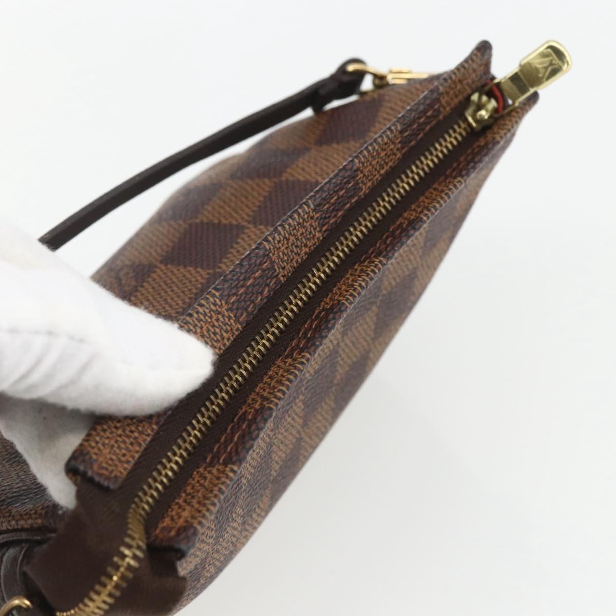 LOUIS VUITTON Damier Ebene Trousse Makeup Pouch N51982 LV Auth 162828A