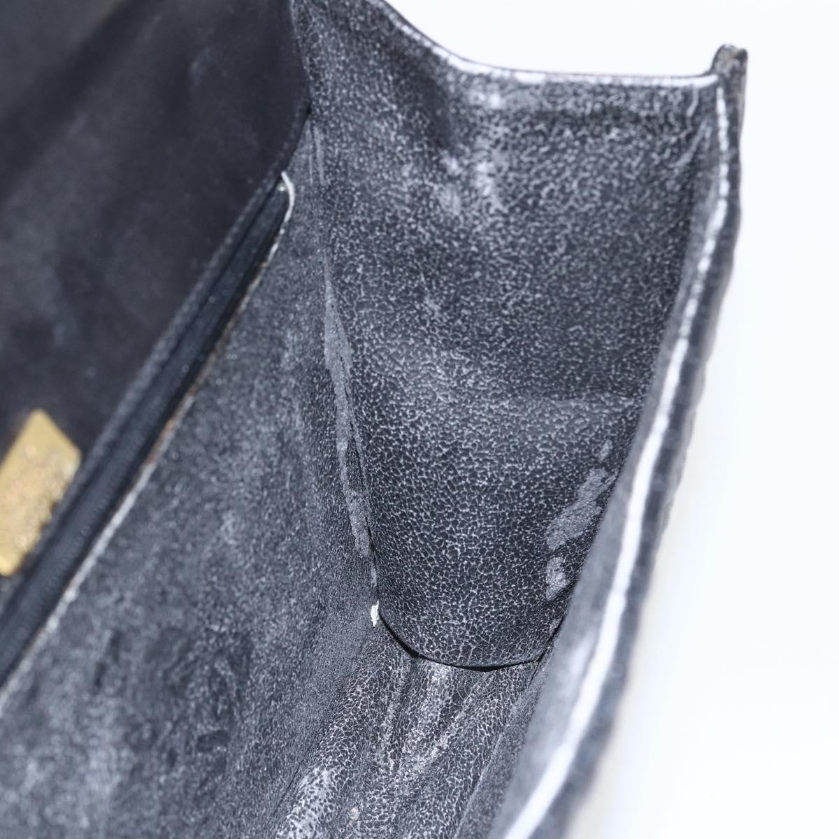 BALLY Hand Bag Leather Black Gold Auth 162833