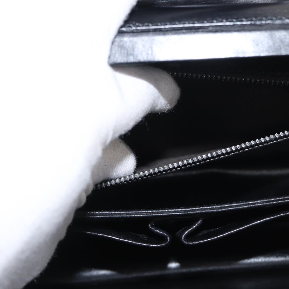 CELINE Shoulder Bag Leather Black Gold Auth 162834