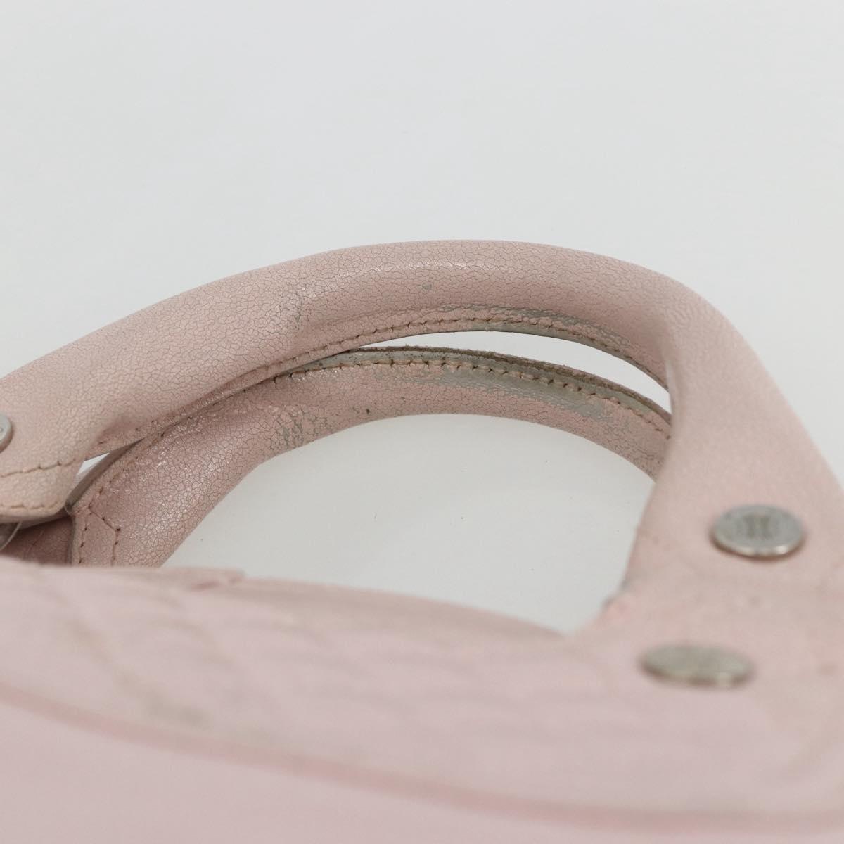 CELINE Boogie Hand Bag Leather Pink Silver Auth 162835
