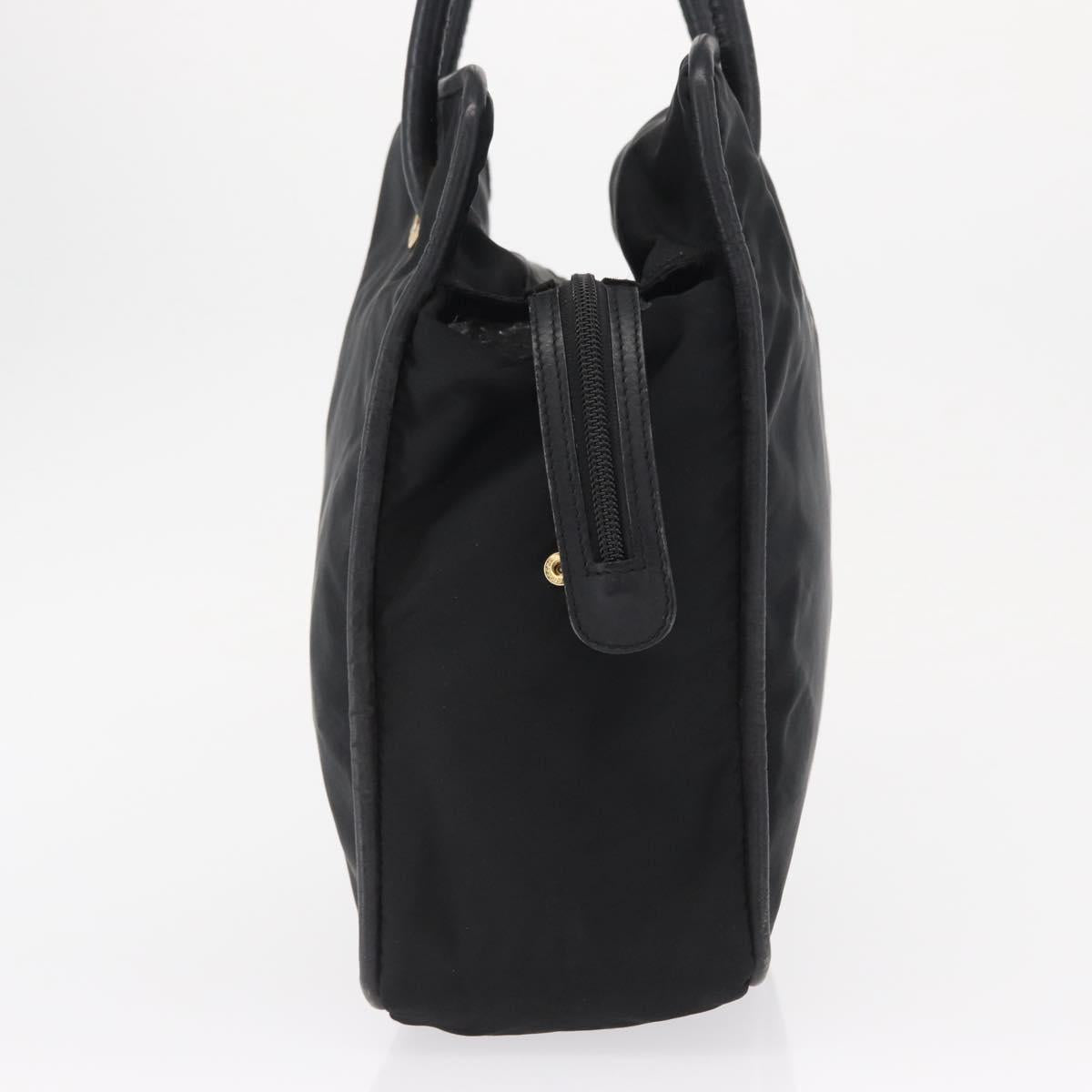 CELINE Shoulder Bag Nylon Black Gold Auth 162838