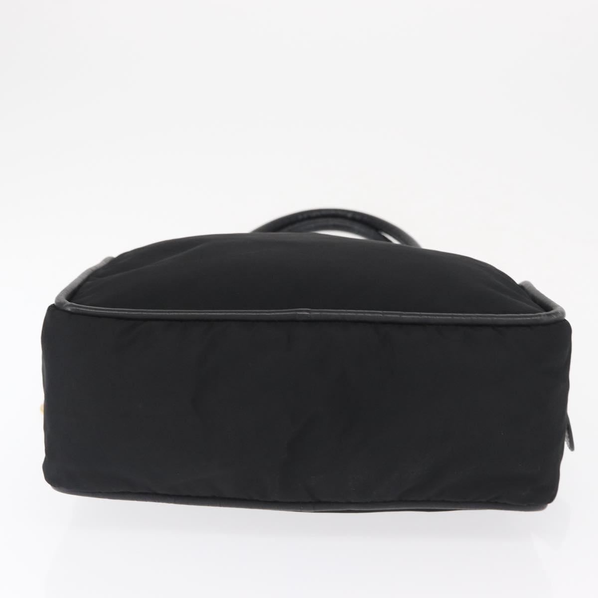 CELINE Shoulder Bag Nylon Black Gold Auth 162838