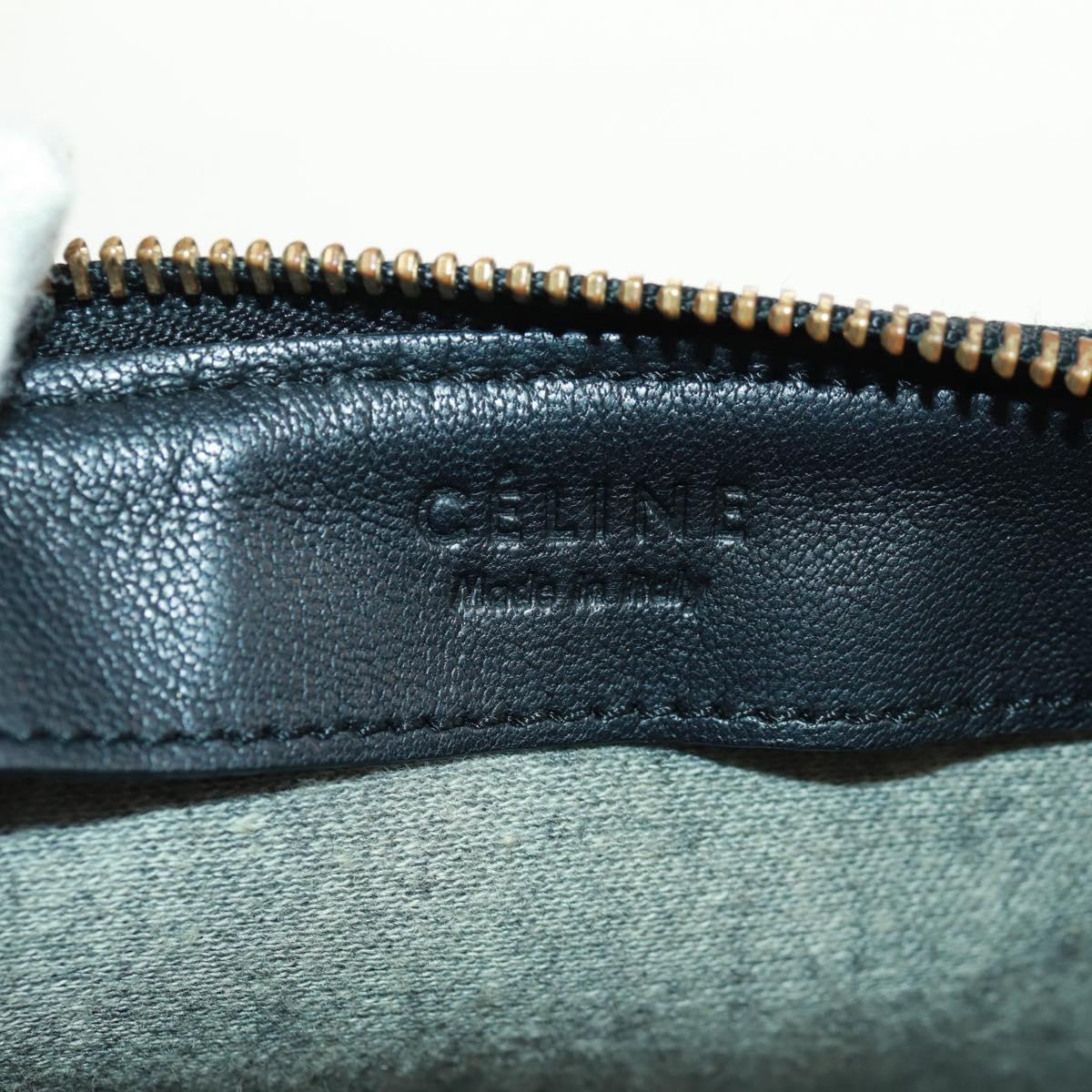 CELINE Trio Large Shoulder Bag Tweed Green Gold Auth 162840V