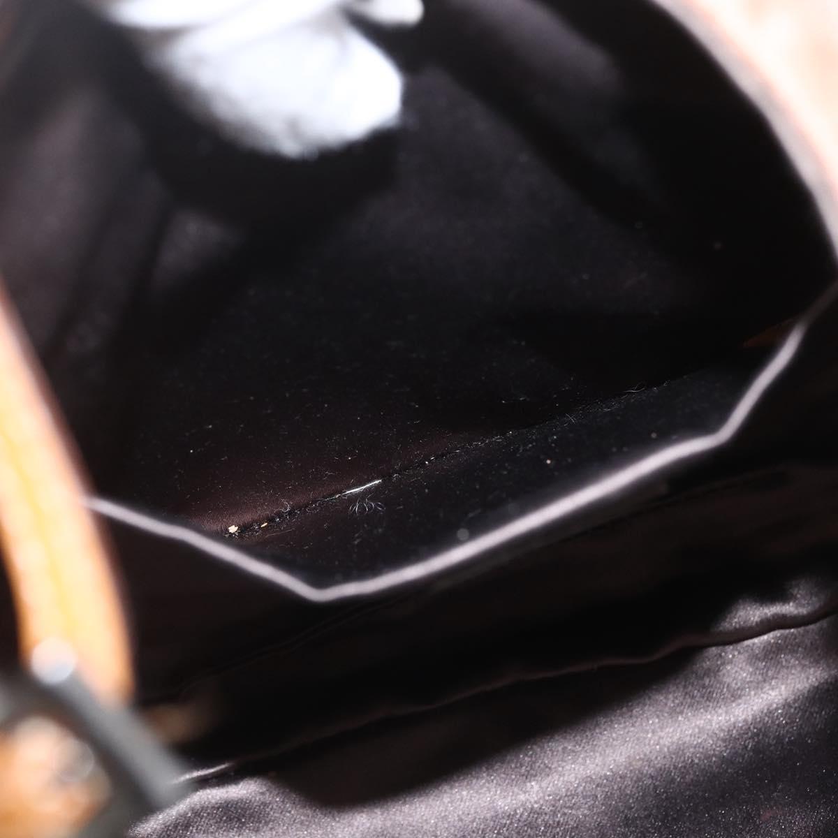 PRADA Shoulder Bag Nylon Beige Gold Auth 162843