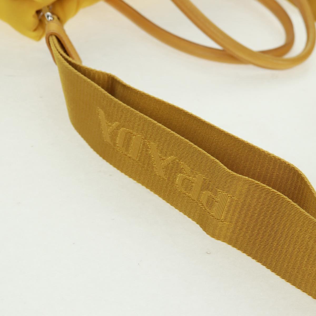 PRADA Test Bomber Hand Bag Nylon 2way Yellow Silver Auth 162845V