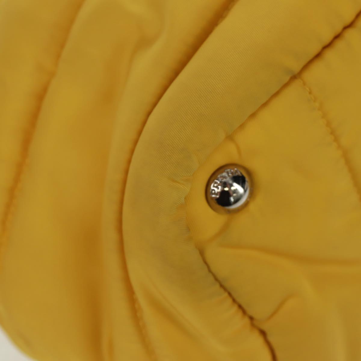 PRADA Test Bomber Hand Bag Nylon 2way Yellow Silver Auth 162845V