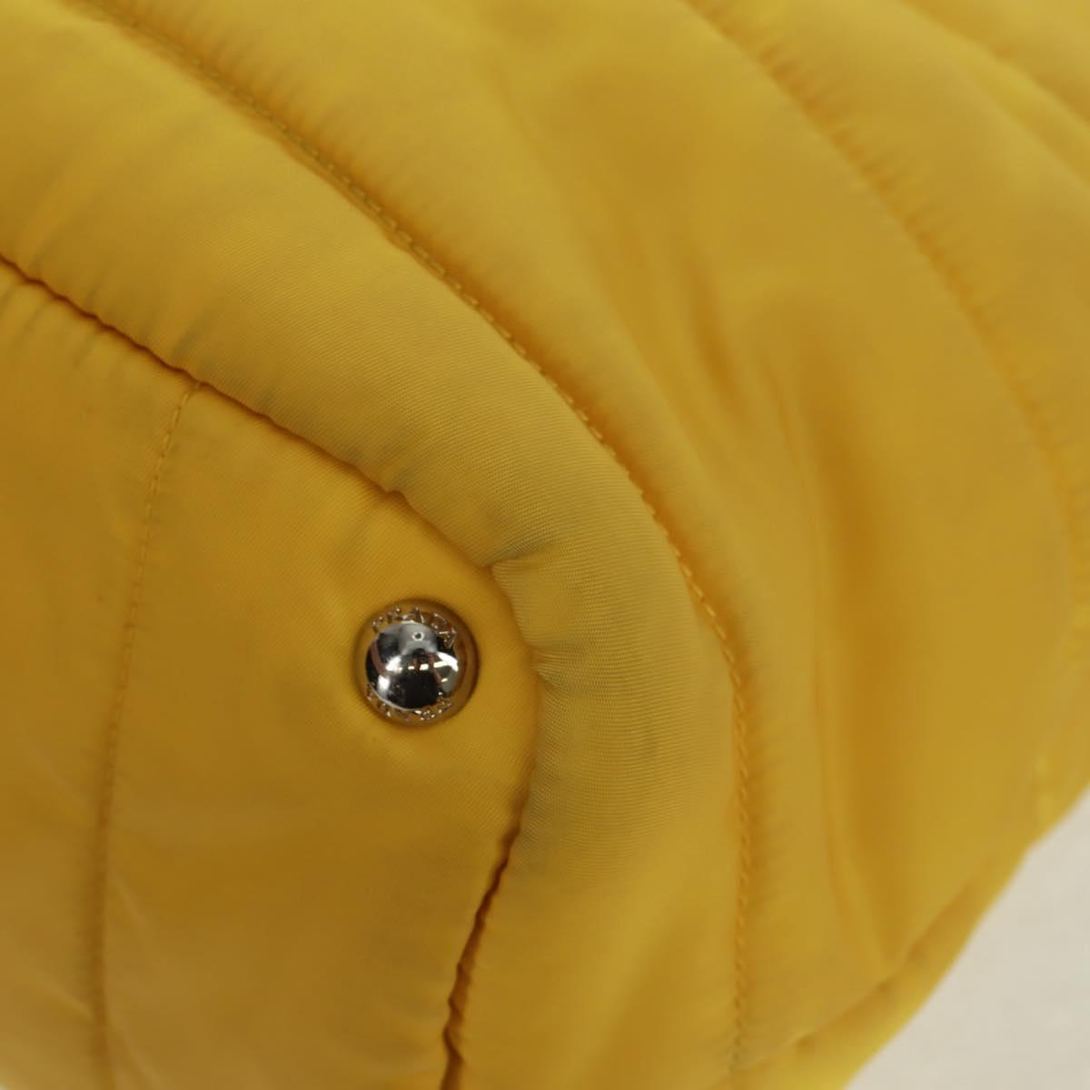 PRADA Test Bomber Hand Bag Nylon 2way Yellow Silver Auth 162845V