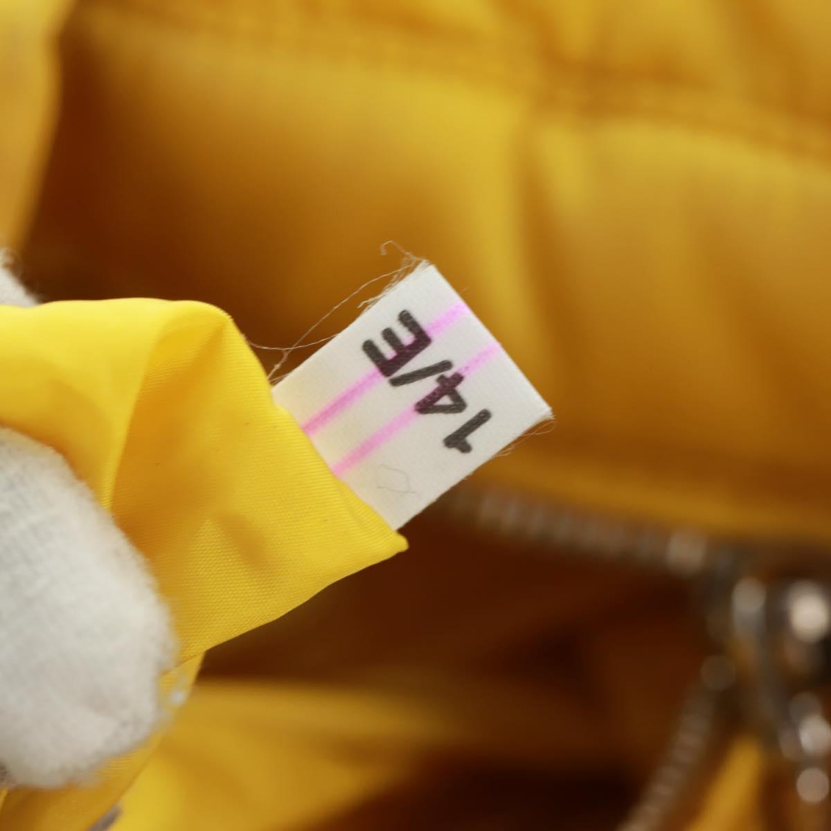 PRADA Test Bomber Hand Bag Nylon 2way Yellow Silver Auth 162845V
