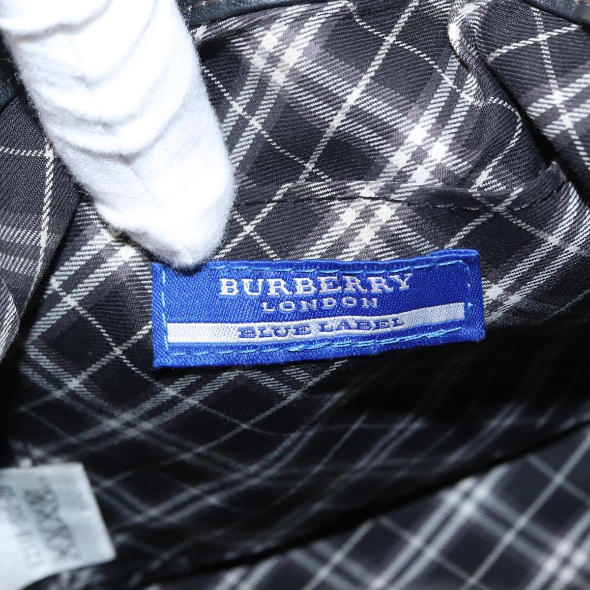 BURBERRY Blue Label Shoulder Bag Leather Black Gold Auth 162856