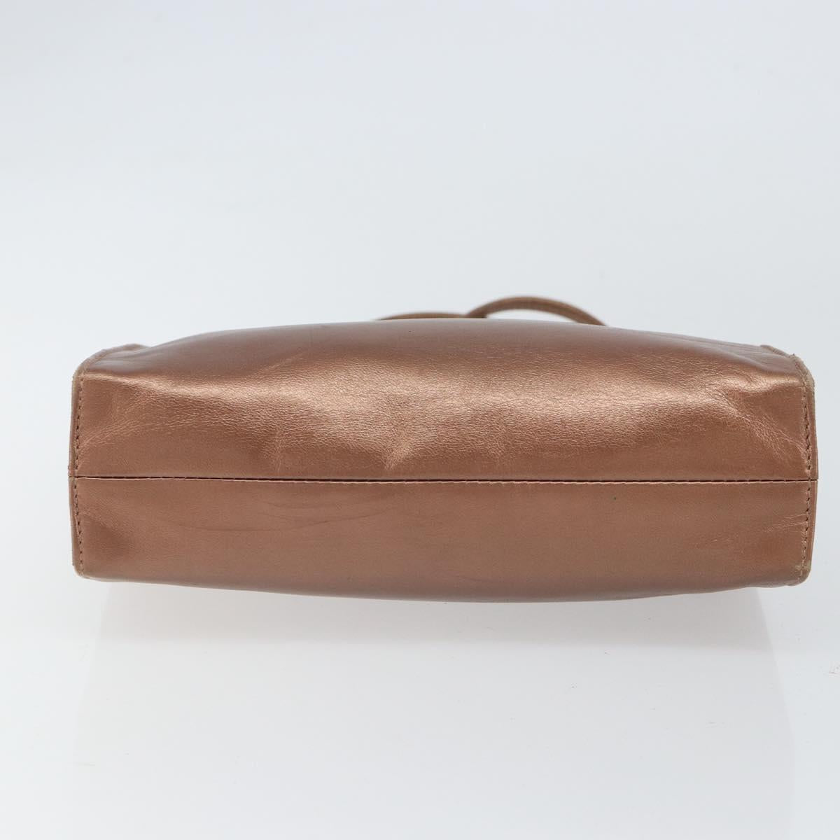 LOEWE Shoulder Bag Leather Brown Gold Auth 162859