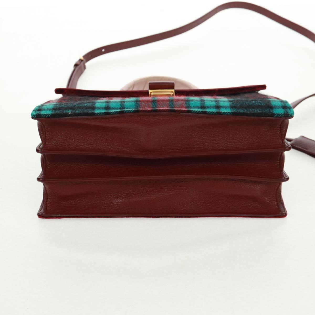 Miu Miu Hand Bag Velor 2way Red Gold Auth 162863SAV