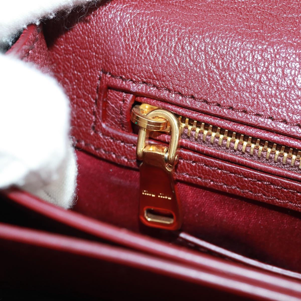 Miu Miu Hand Bag Velor 2way Red Gold Auth 162863SAV