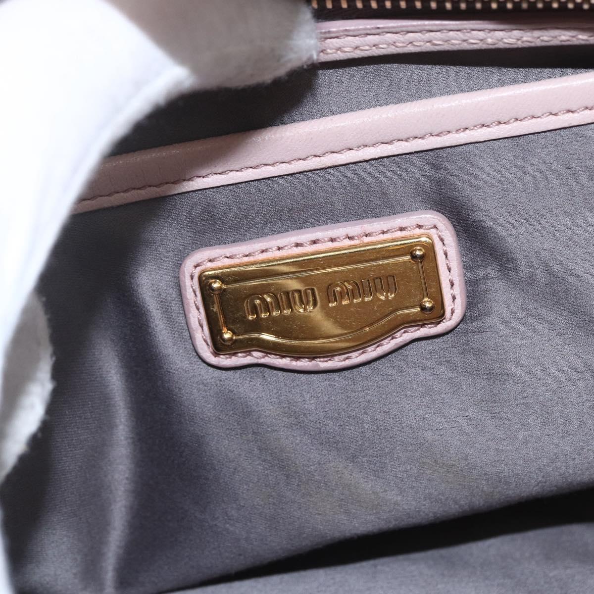 Miu Miu Matelasse Shoulder Bag Leather Gray Gold Auth 162864