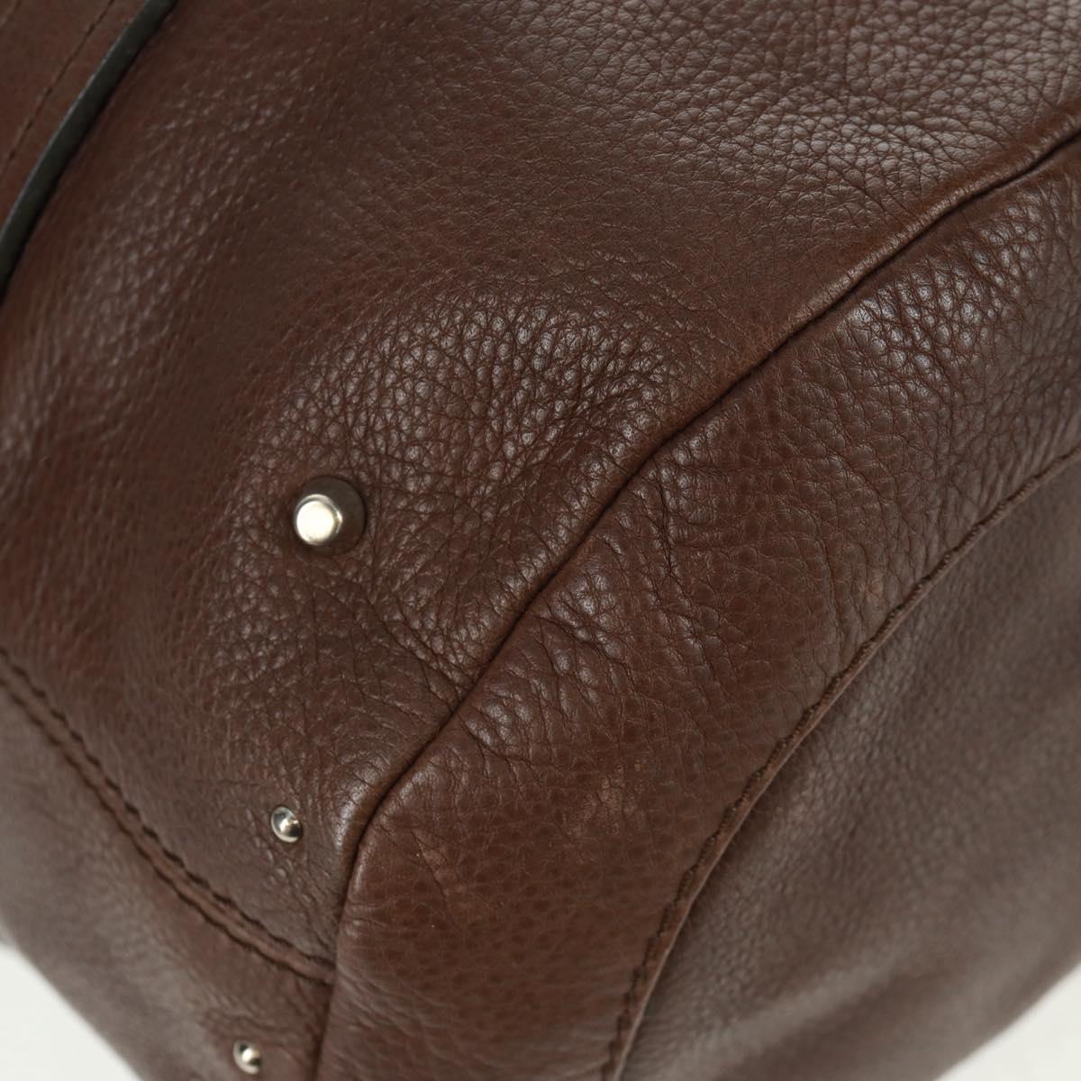 Chloe Mr Paddington Hand Bag Leather Brown Silver Auth 162866V