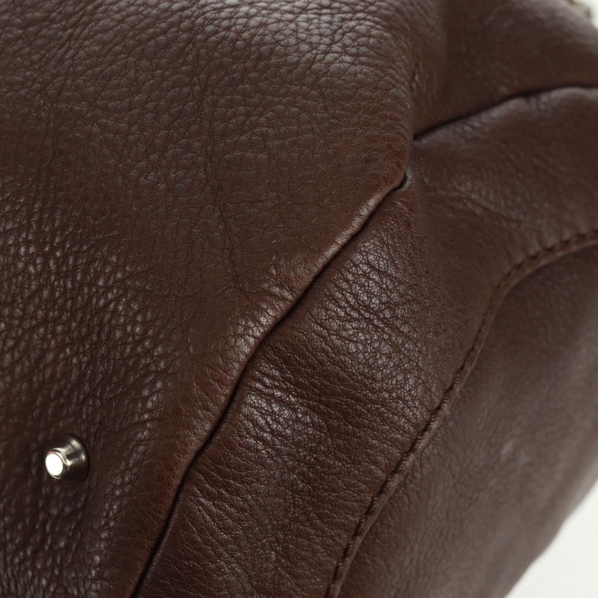 Chloe Mr Paddington Hand Bag Leather Brown Silver Auth 162866V