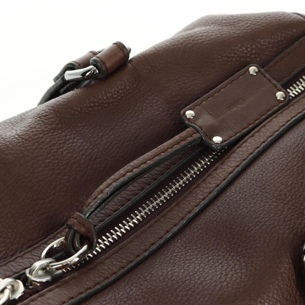 Chloe Mr Paddington Hand Bag Leather Brown Silver Auth 162866V