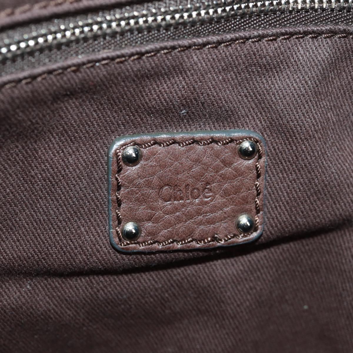 Chloe Mr Paddington Hand Bag Leather Brown Silver Auth 162866V