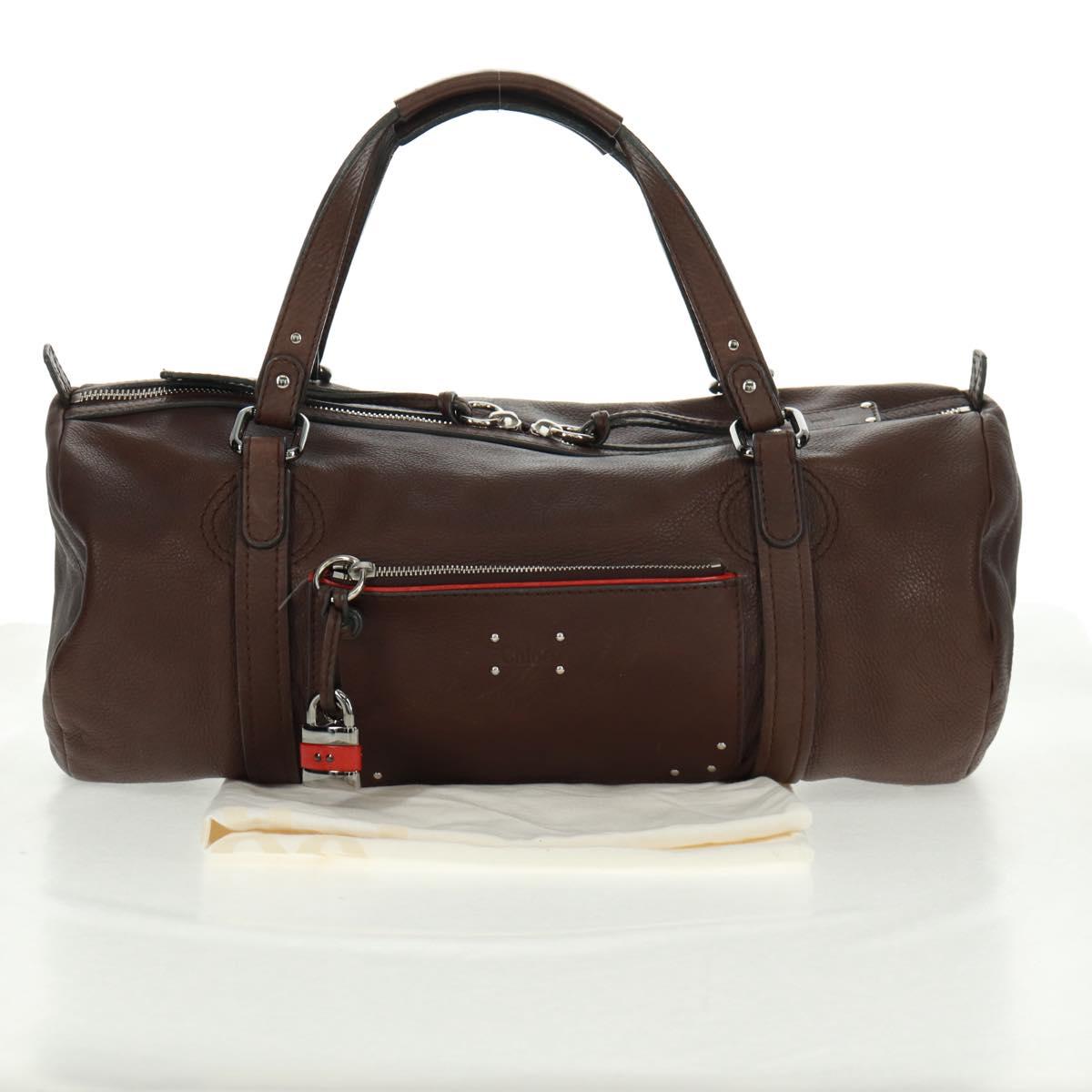 Chloe Mr Paddington Hand Bag Leather Brown Silver Auth 162866V
