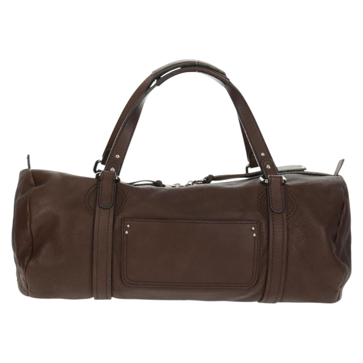 Chloe Mr Paddington Hand Bag Leather Brown Silver Auth 162866V