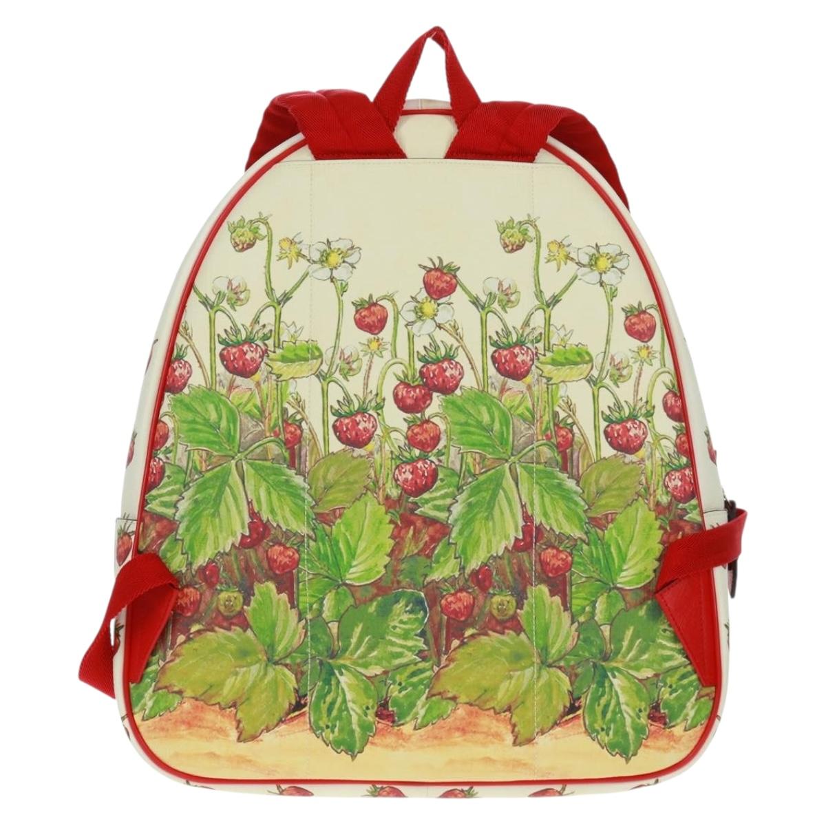 GUCCI Children's Strawberry Fairy Backpack PVC Red Silver 433578 Auth 162873SAM