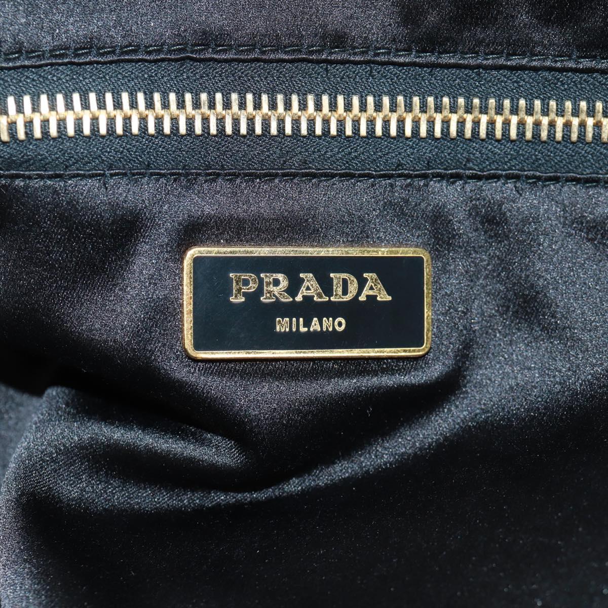 PRADA Sequin Tote Bag Nylon Orange Black Auth 162878V