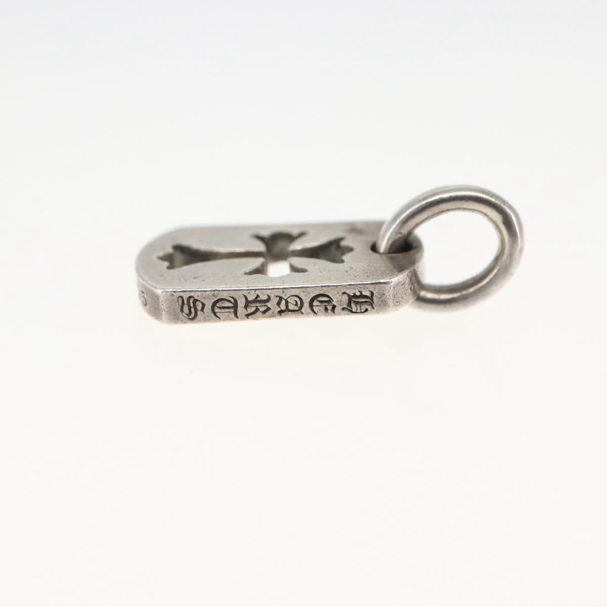 Chrome Hearts Tiny Cutout Cross Dog Tag Pendant Top Ag925 Silver Auth 162888SM