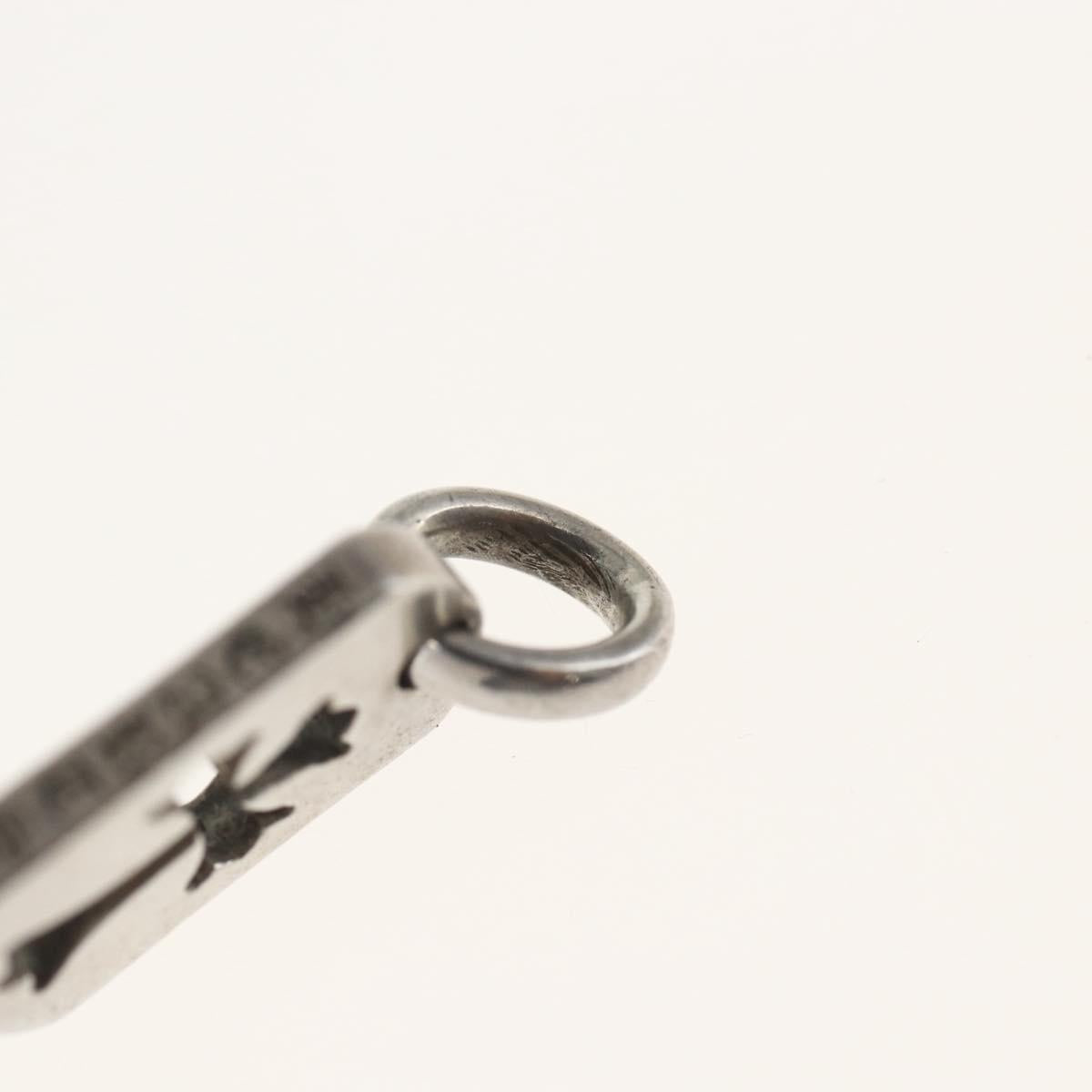 Chrome Hearts Tiny Cutout Cross Dog Tag Pendant Top Ag925 Silver Auth 162888SM