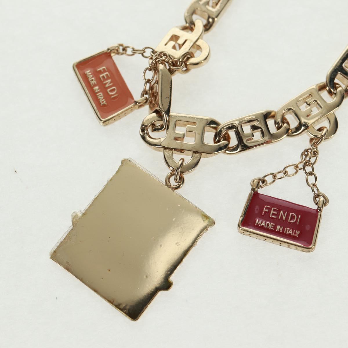 FENDI Necklace metal Gold Auth 162892V