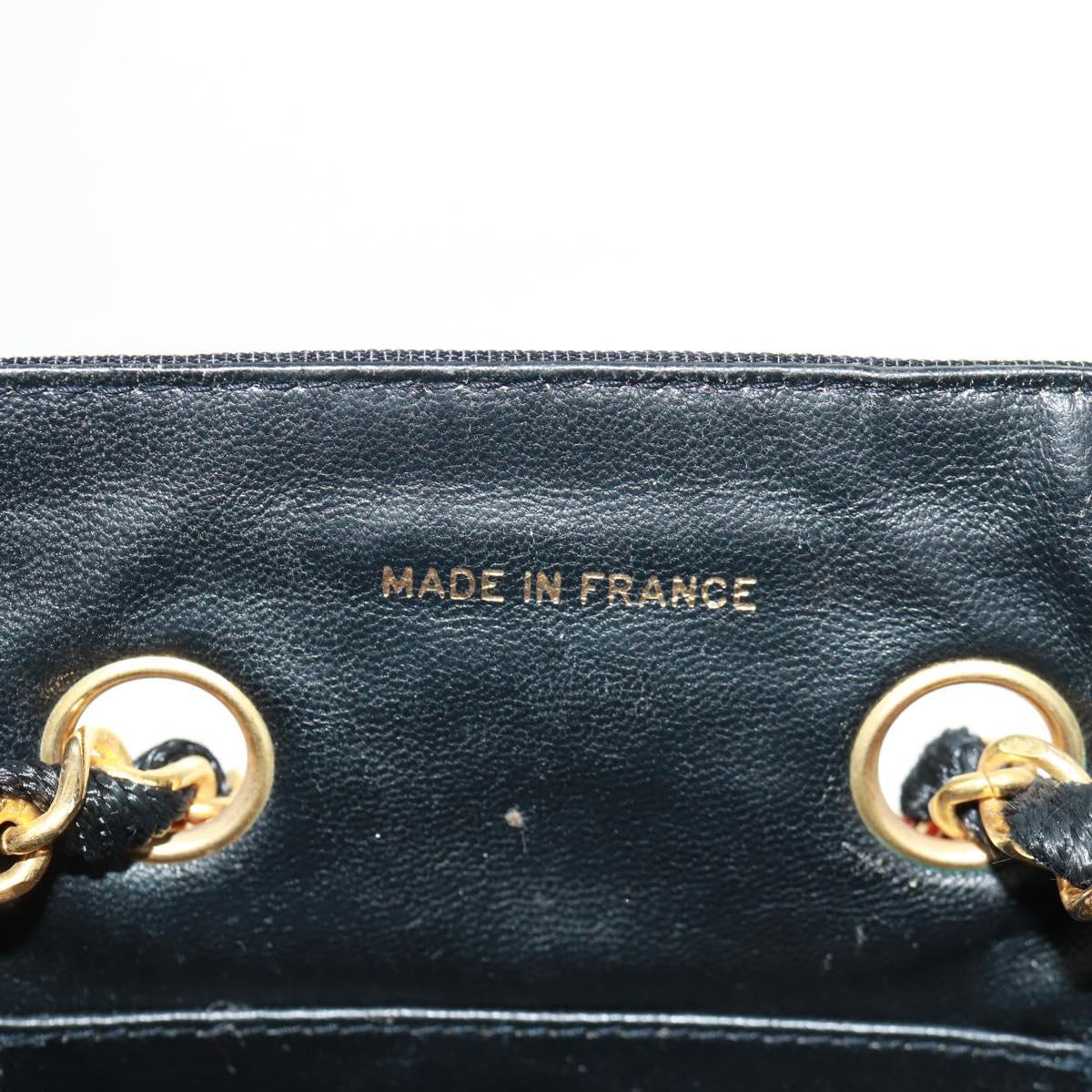 CHANEL Chain Hand Bag Raffia Red Gold CC Auth 162896V