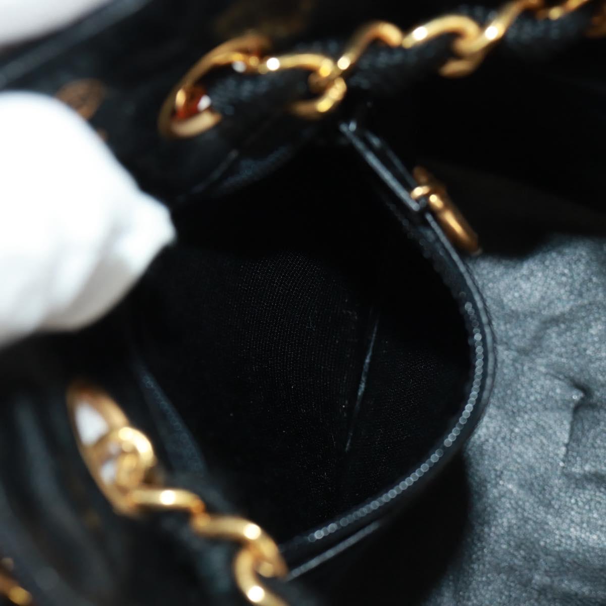 CHANEL Chain Hand Bag Raffia Red Gold CC Auth 162896V